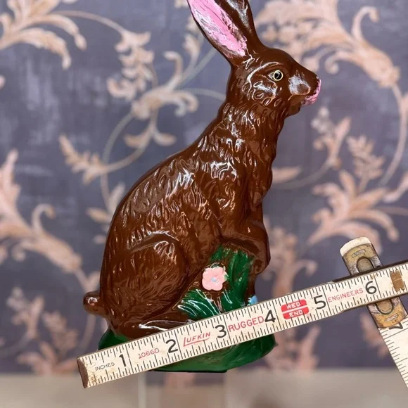 Vintage Estate Faux Chocolate Easter Bunny Figurine - Picture 7 of 8